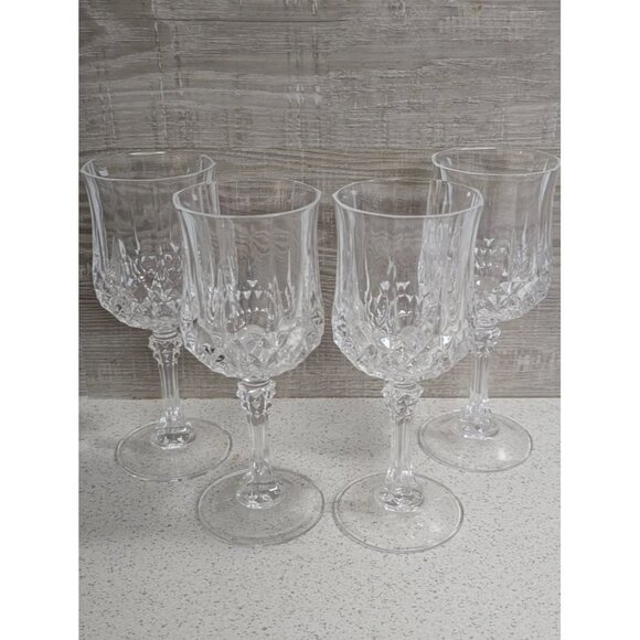 Four Vintage Cristal d'Arques-Durnad Longchamp Crystal Wine Glasses - Picture 1 of 6